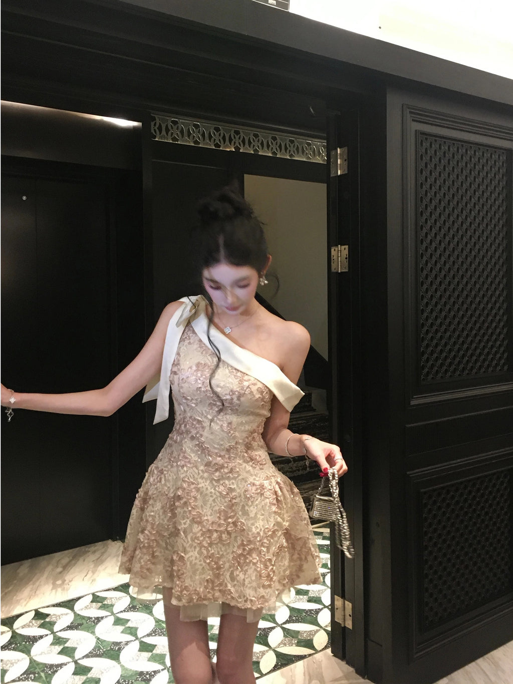 浅樱晚香玉/Rosalie Lace Mini Dress