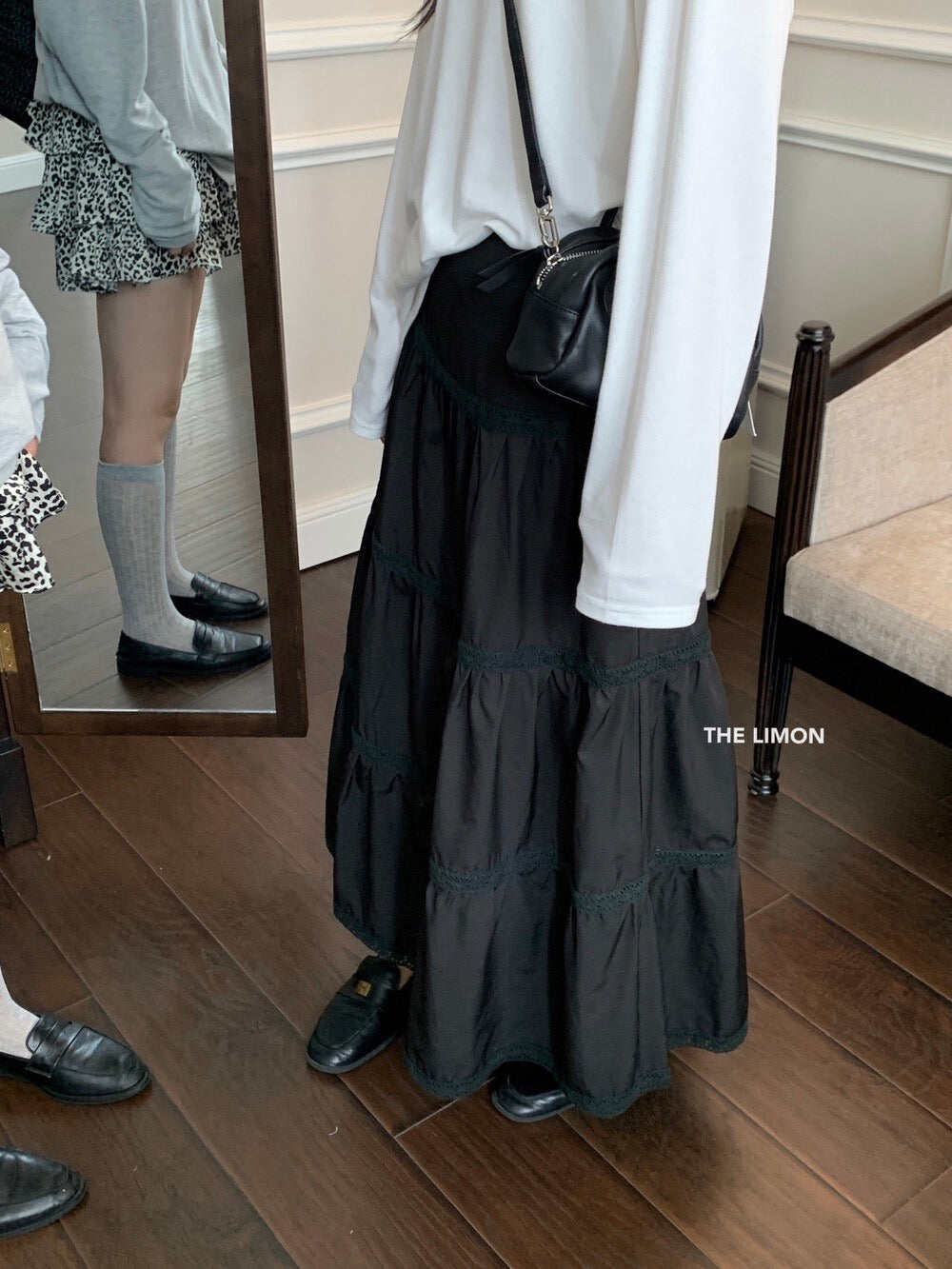Soft Academia Tiered Maxi Skirt