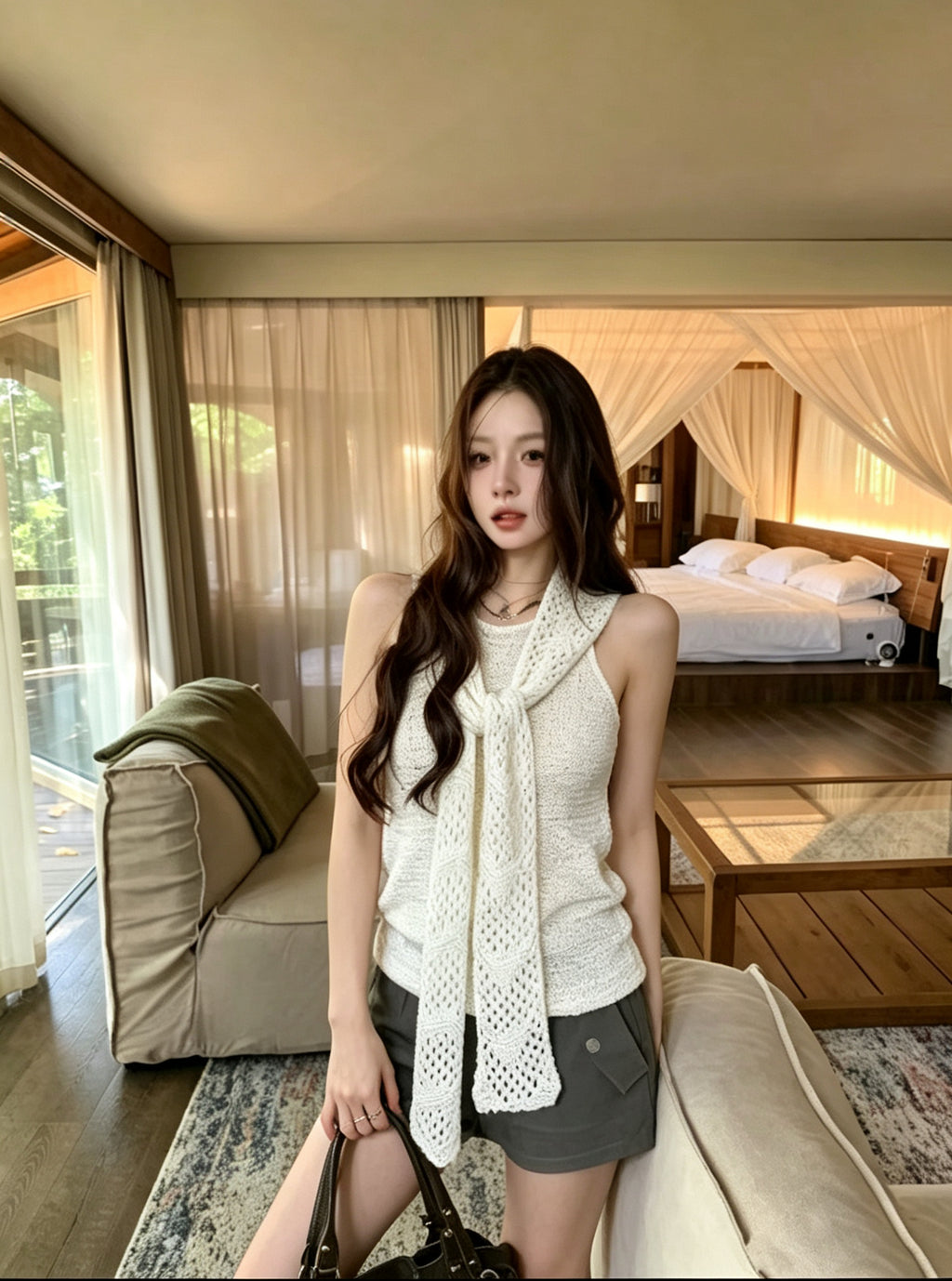 Drape Knit Scarf Top