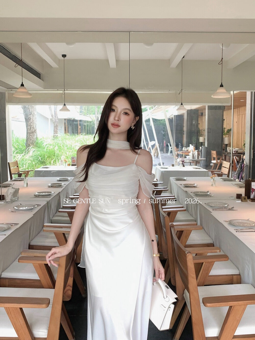 月落星河/Moonfall Blush Satin Mesh Dress
