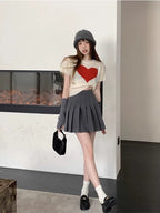 Avery Pleated Mini Skort - detail view