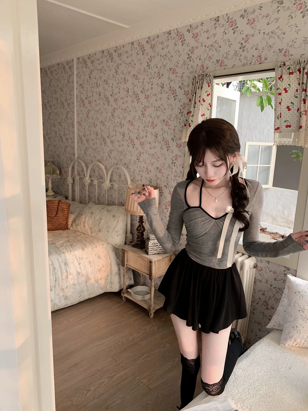 Noir Ballet Tiered Mini Skirt