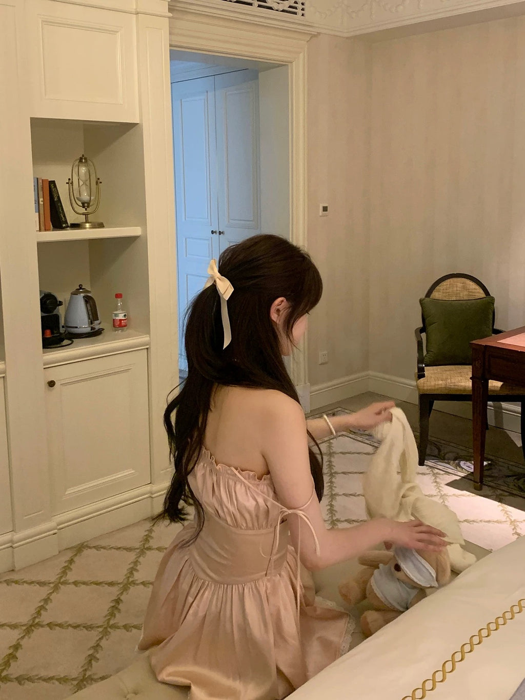 Blush Ribbon Babydoll Dress