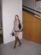 Mila Ribbed Hooded Knit Top - styled view