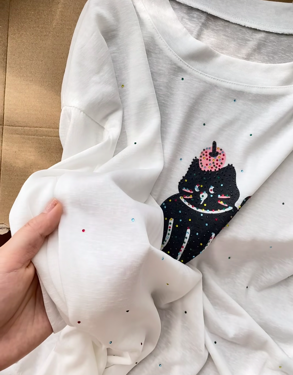 乐透小咪/Sparkle Kitty Long Sleeve Tee