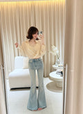 Jean flare délavé esprit vintage