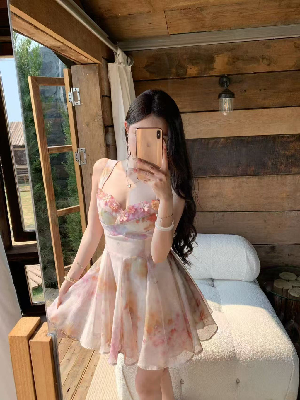 🌸落日花园/ Petal Garden Mini Dress