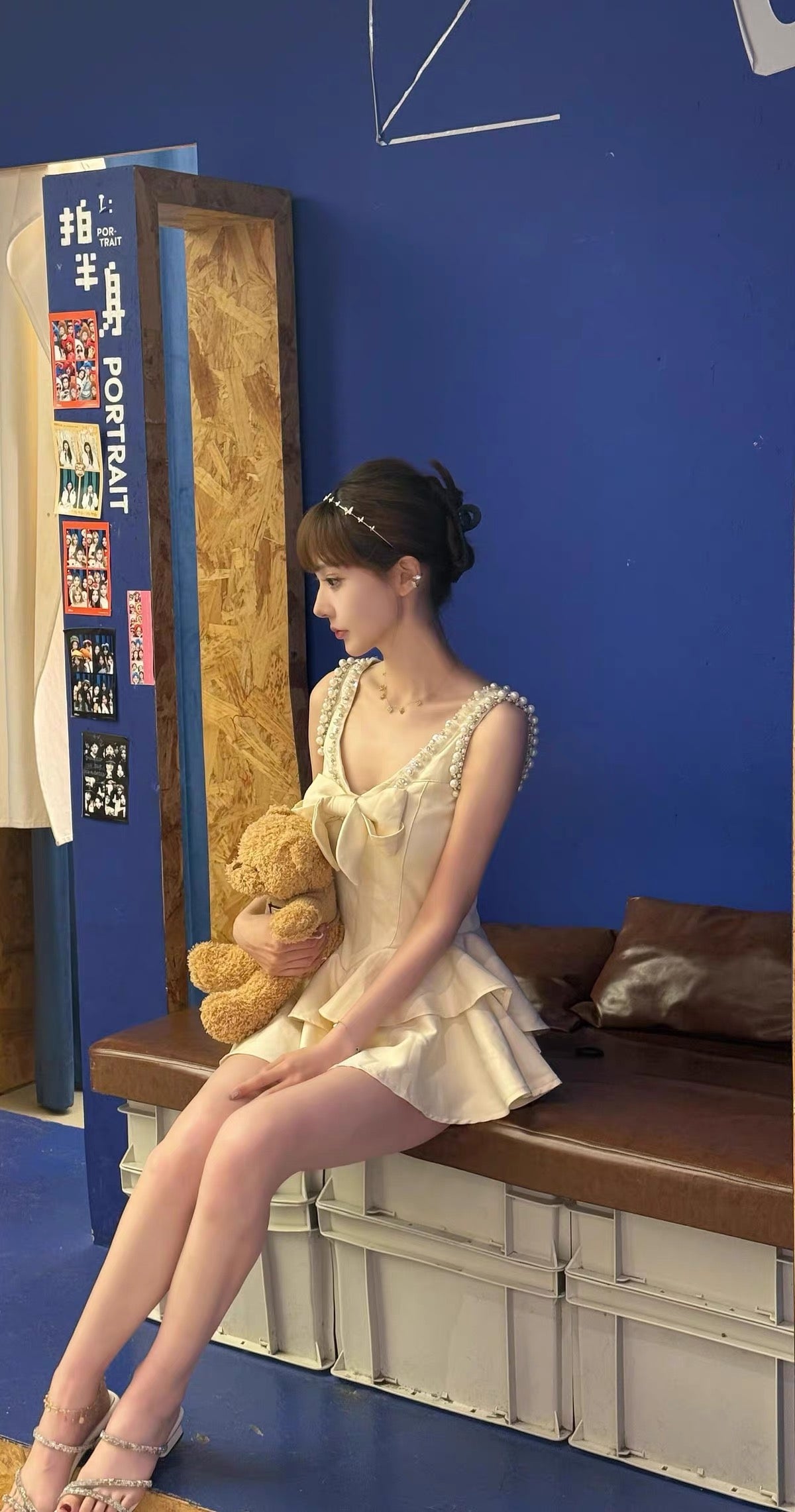 生日裙首选/Pearl Bow Mini Dress