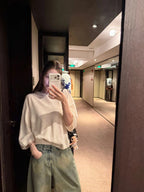 Cloud Wool Relaxed Knit Top - back view