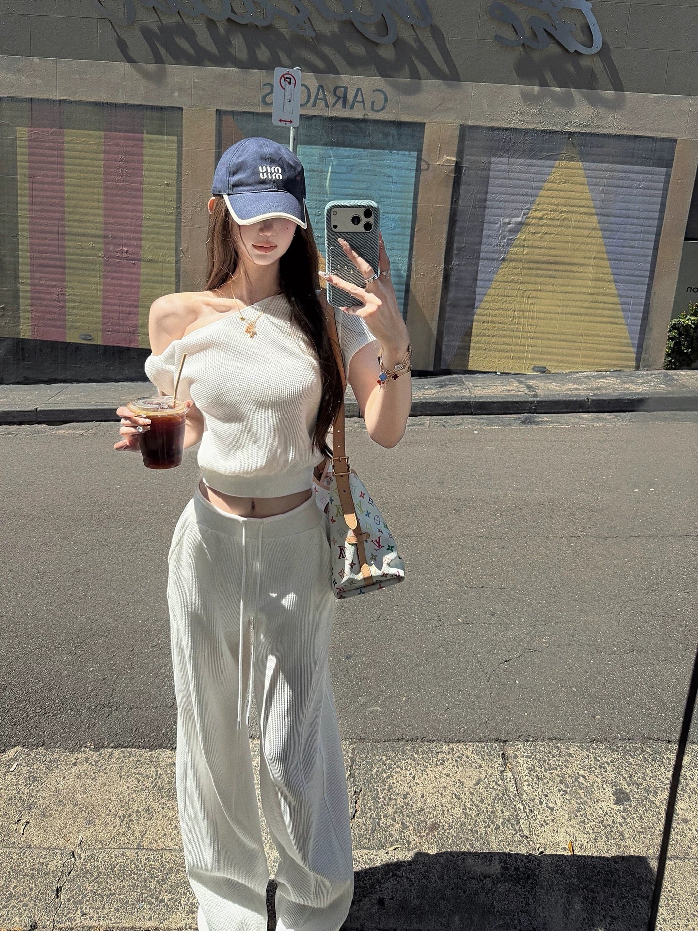 Soft Waffle Knit Off-Shoulder Top