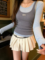 Mila Sheer Long Sleeve Layering Top - styled view