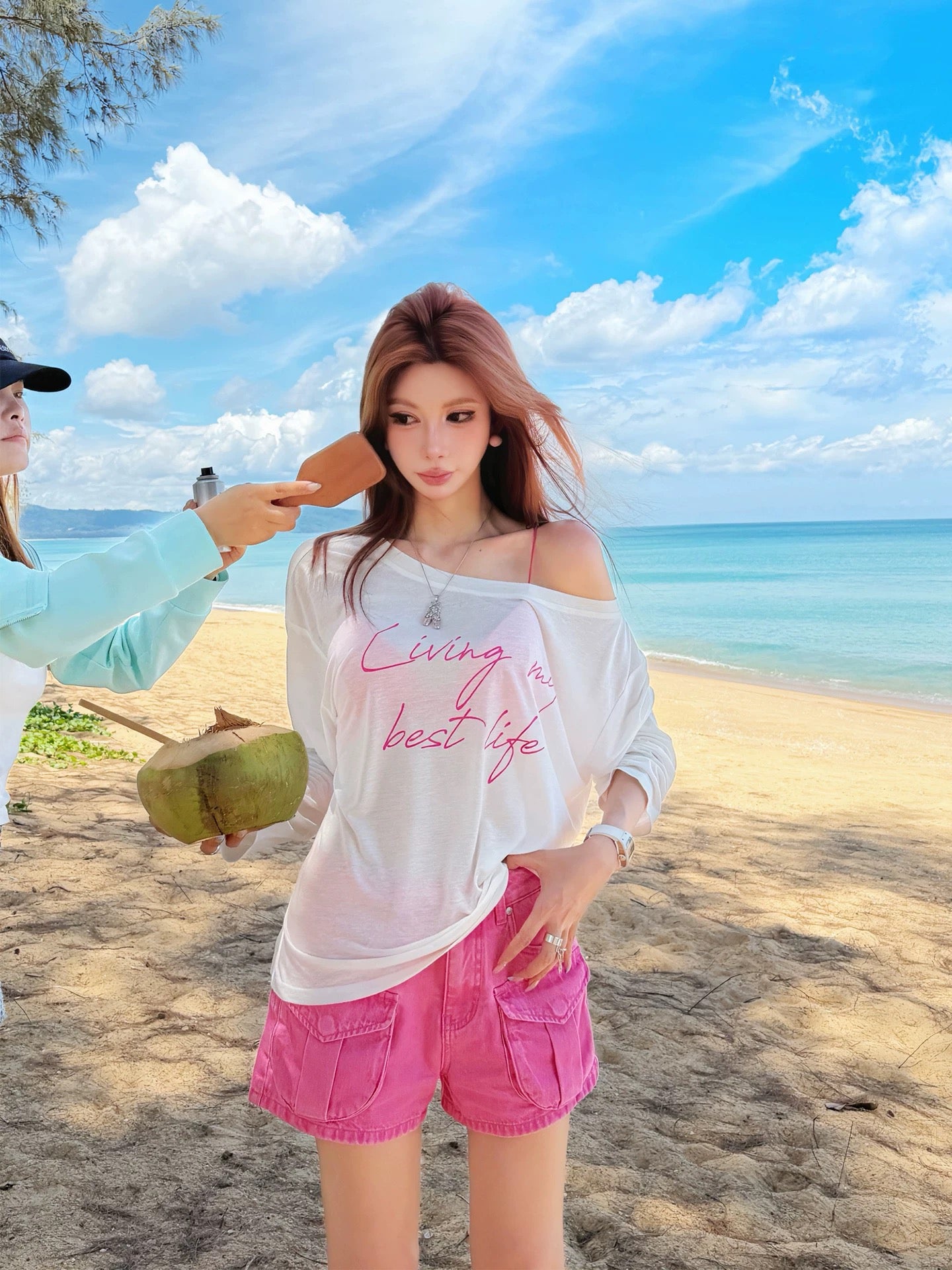 Shelter Letter Sheer Long Sleeve Top
