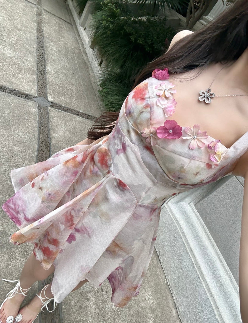 🌸落日花园/ Petal Garden Mini Dress