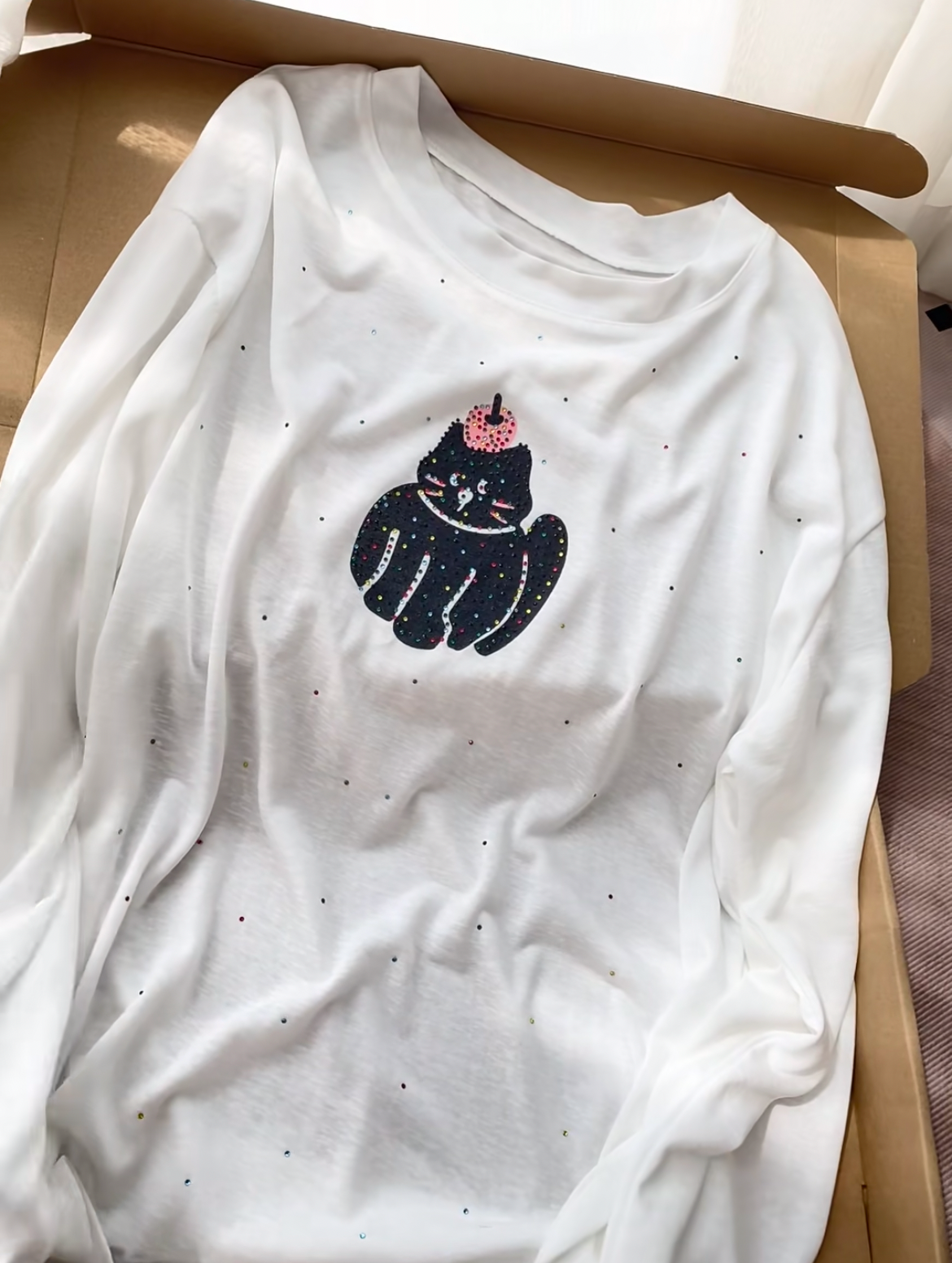 乐透小咪/Sparkle Kitty Long Sleeve Tee