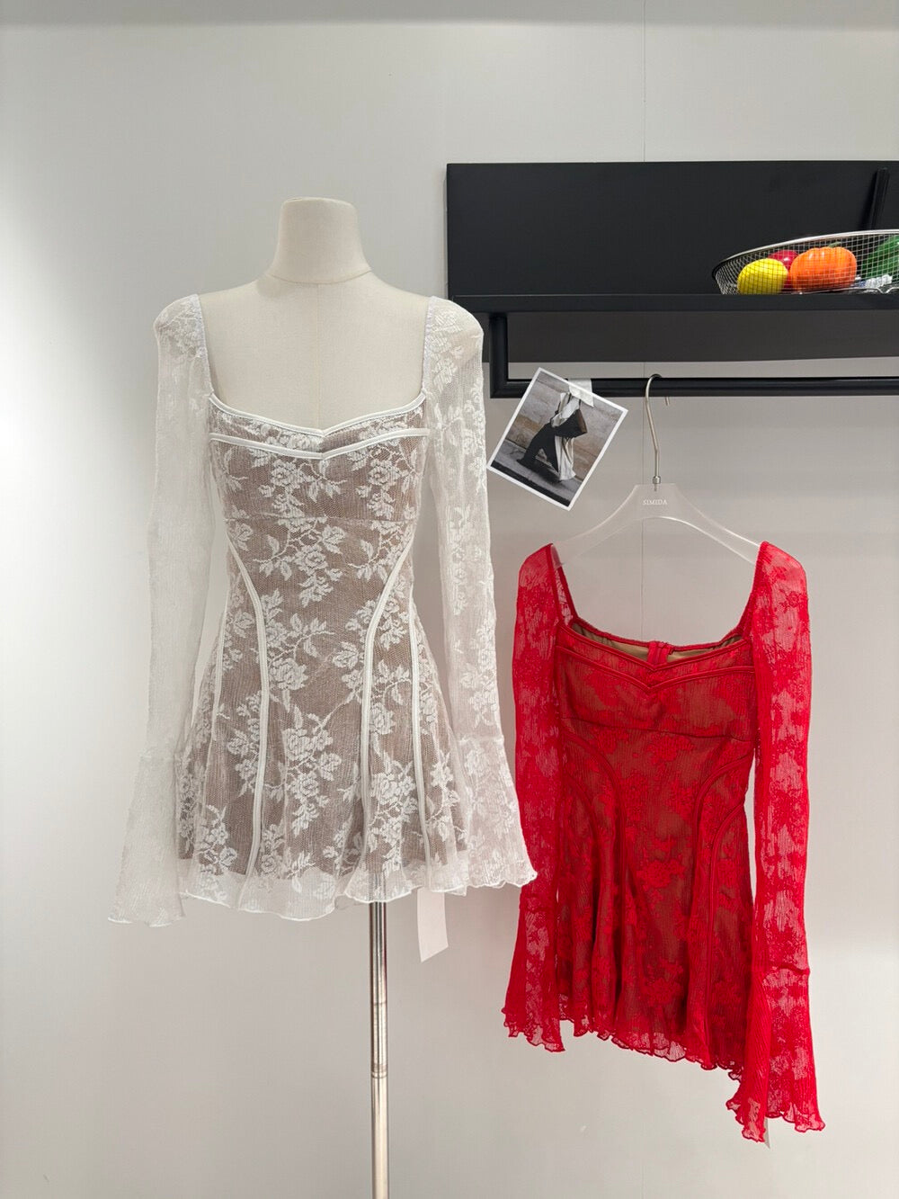 Ethereal Lace Sculpt Mini Dress
