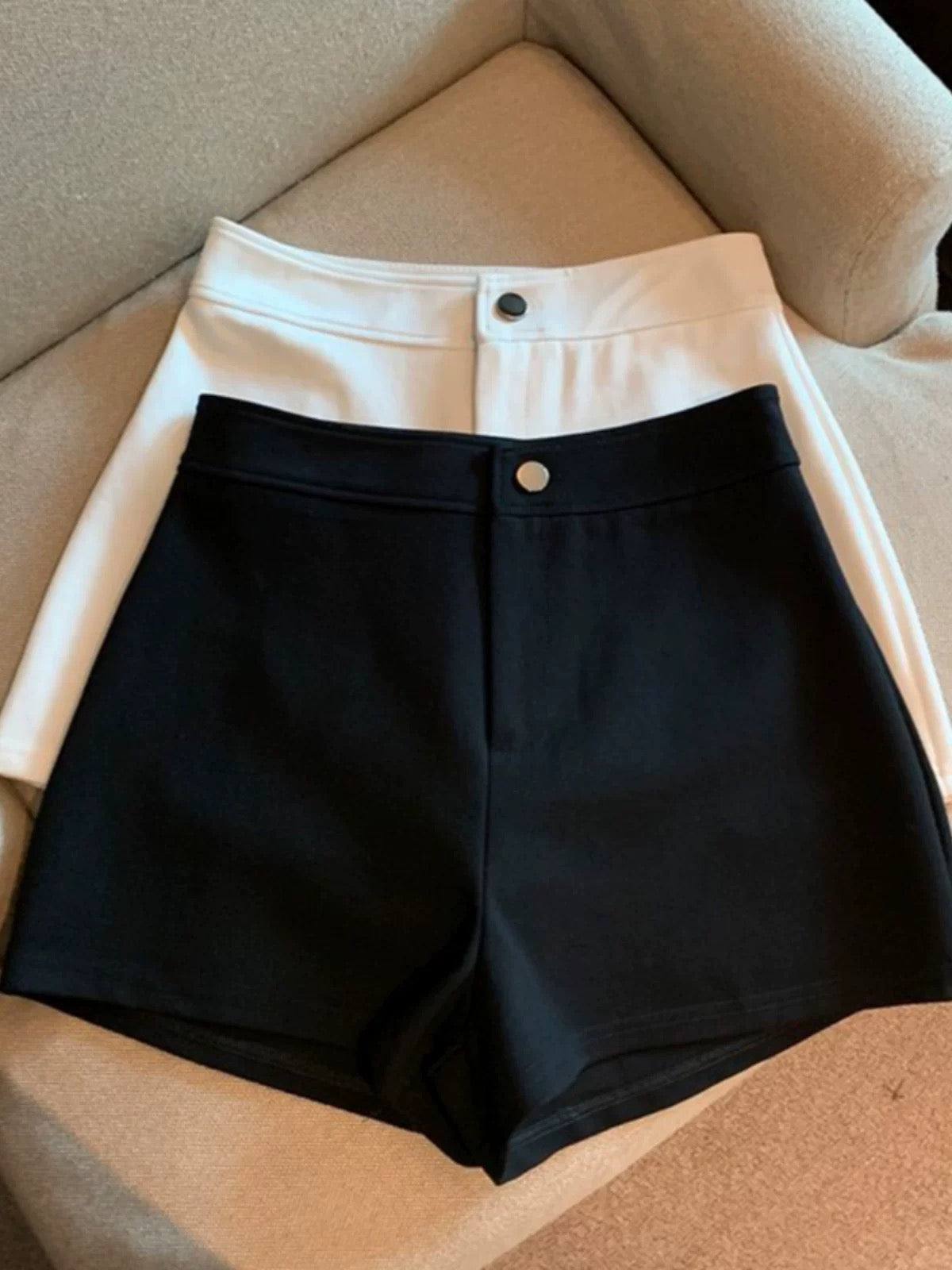 Essential High-Waisted Tailored Shorts