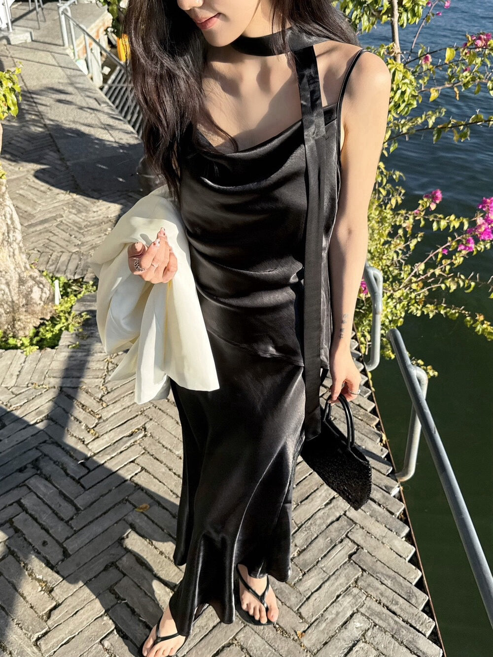 Soft Drape Slip Midi Dress