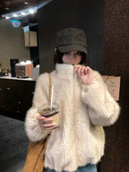 Crème Cloud Faux Fur Zip Jacket