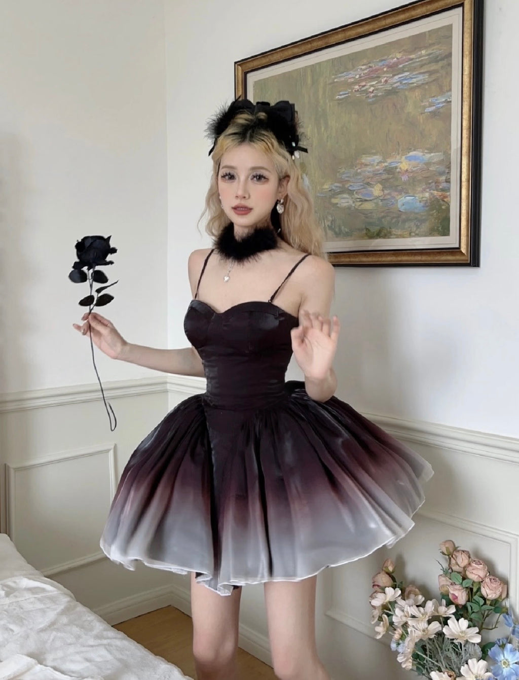 八音盒/🦢Black Swan Ombré Dress
