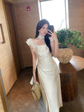 Aura Satin Scarf Maxi Dress