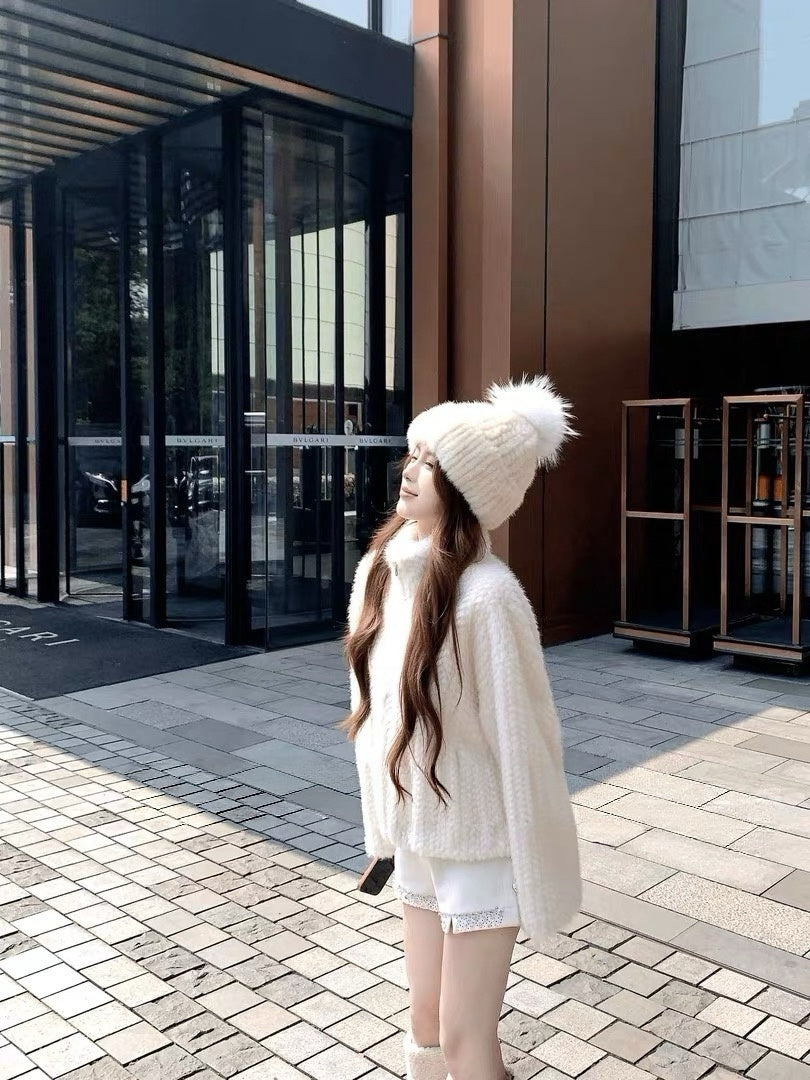 Crème Cloud Faux Fur Zip Jacket