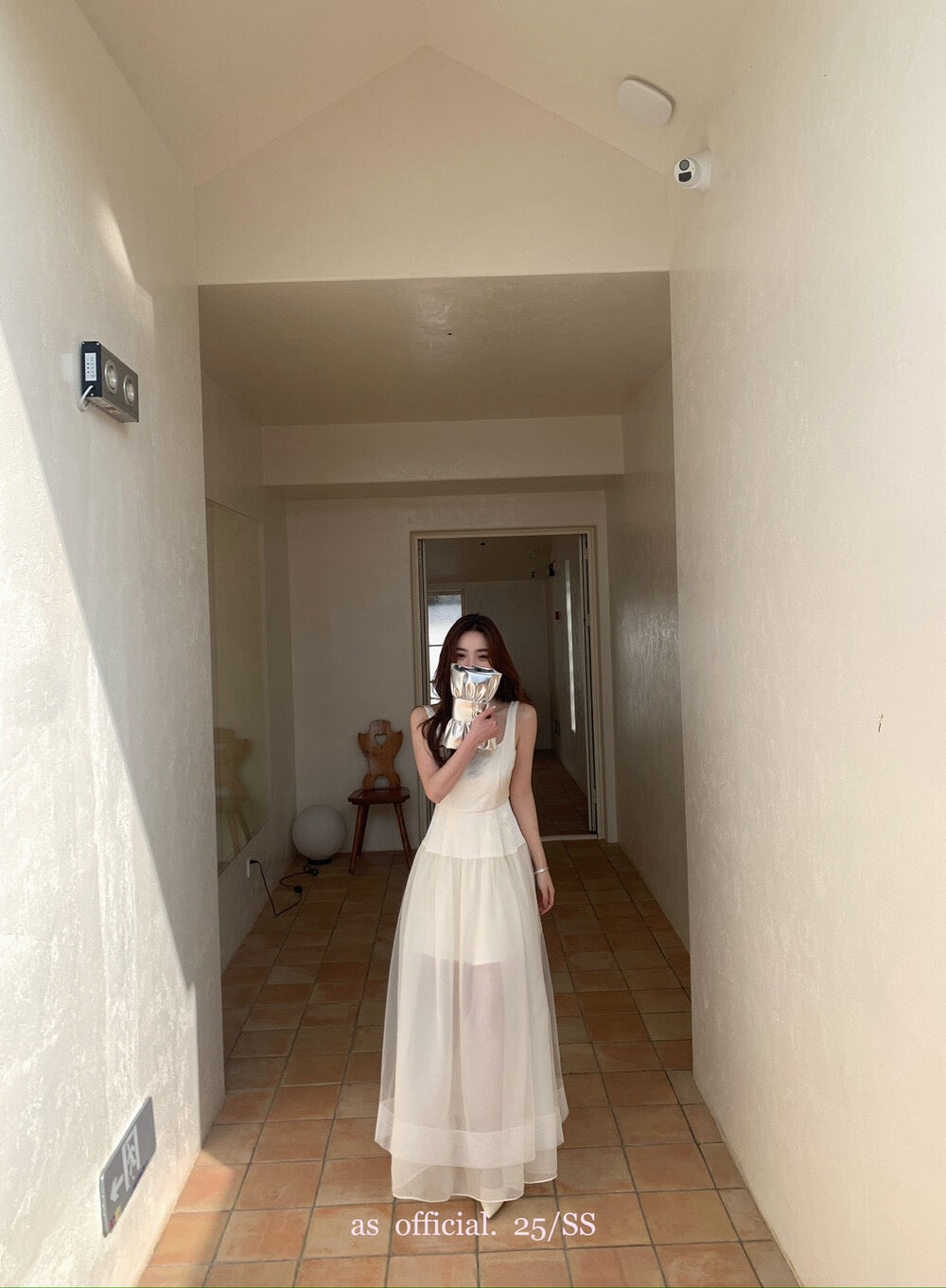 清冷艺术系/Aurélie Sheer Layer Midi Dress