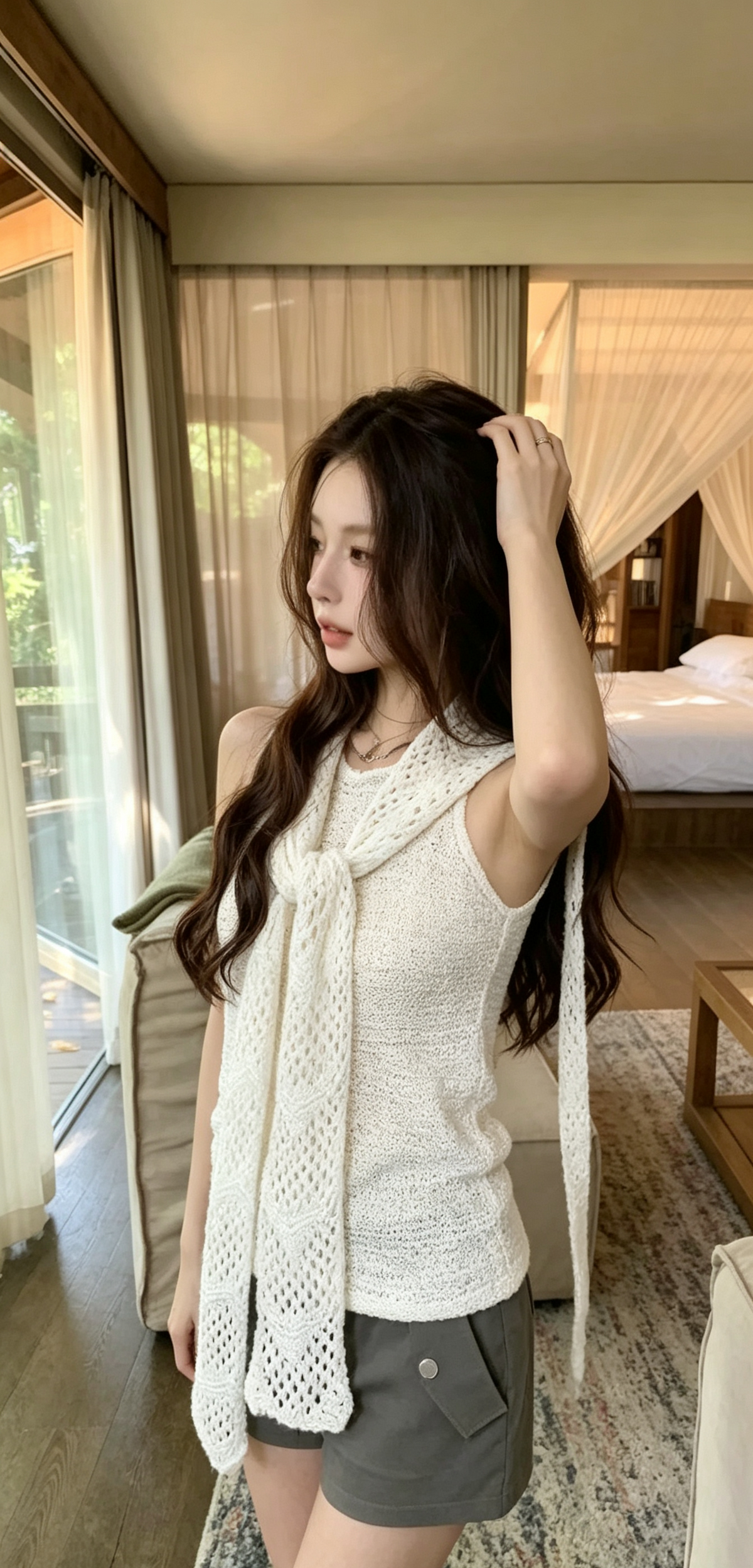 Drape Knit Scarf Top