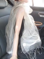 Moon Mist Sheer Scarf - styled view