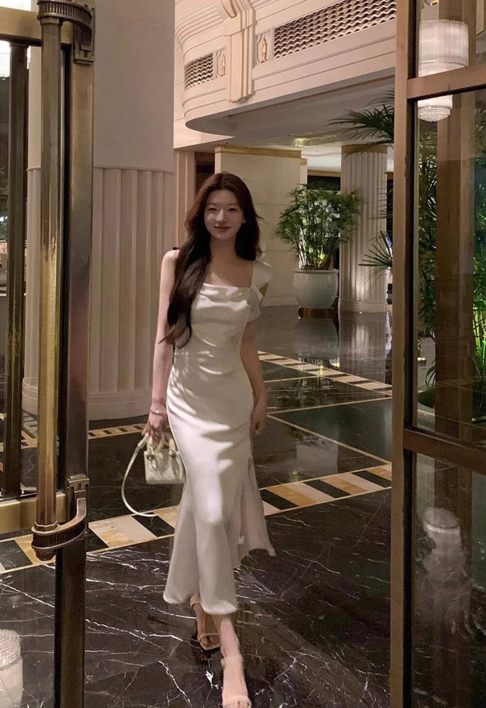 Elegant Satin Mermaid Maxi Dress