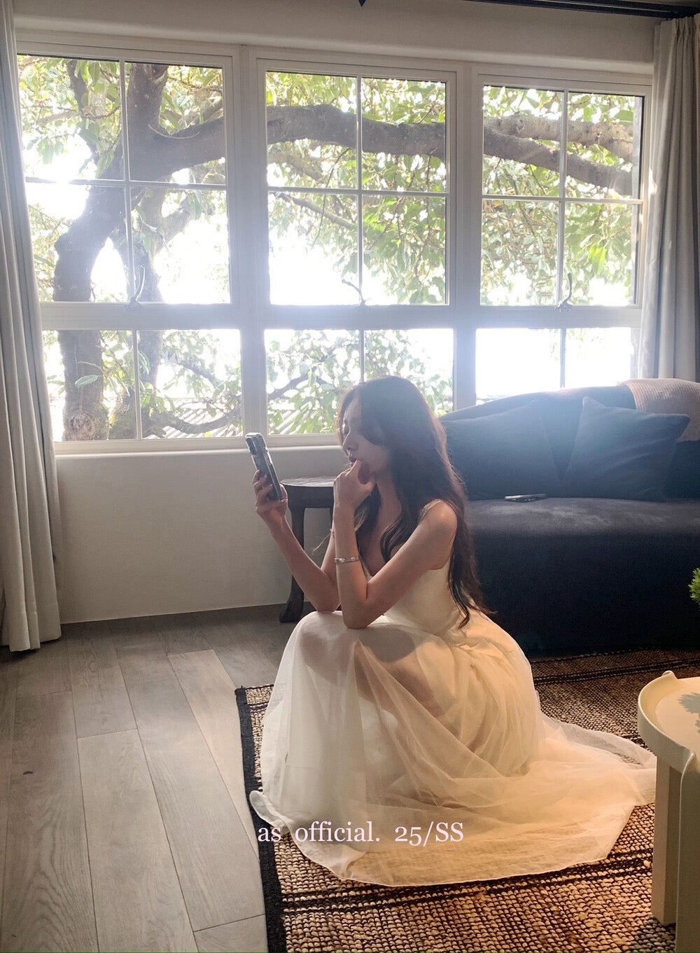 清冷艺术系/Aurélie Sheer Layer Midi Dress