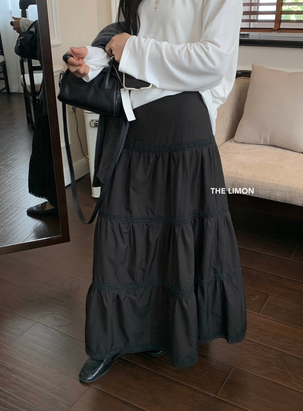 Soft Academia Tiered Maxi Skirt