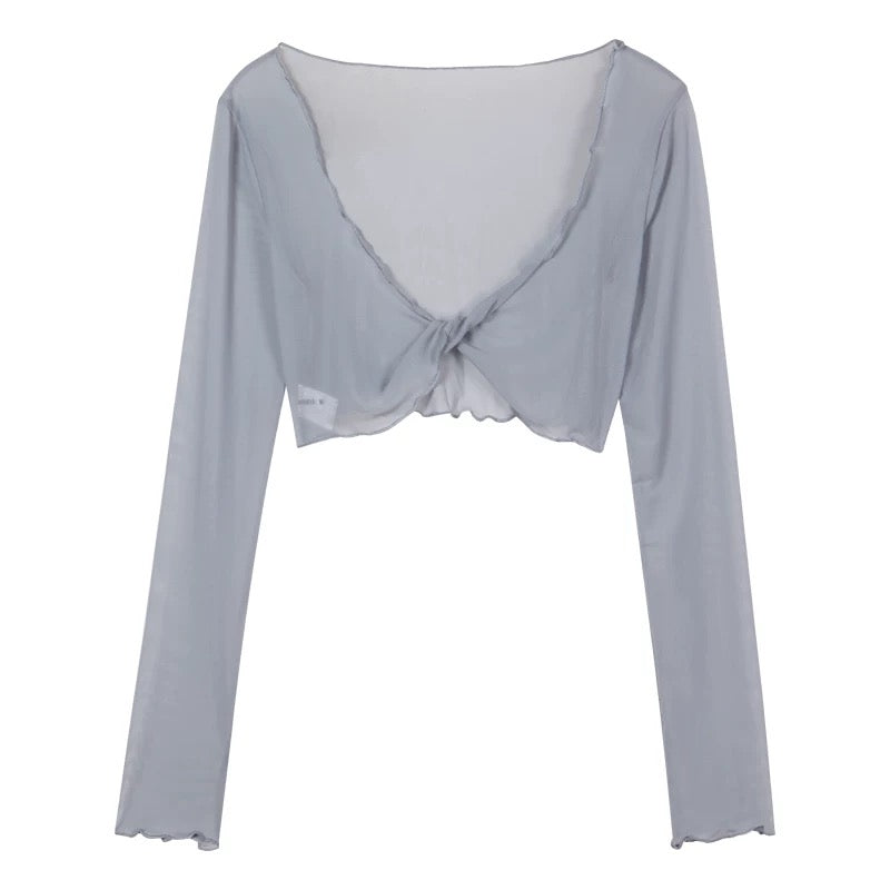 Cloud Sheer Tie-Front Shrug