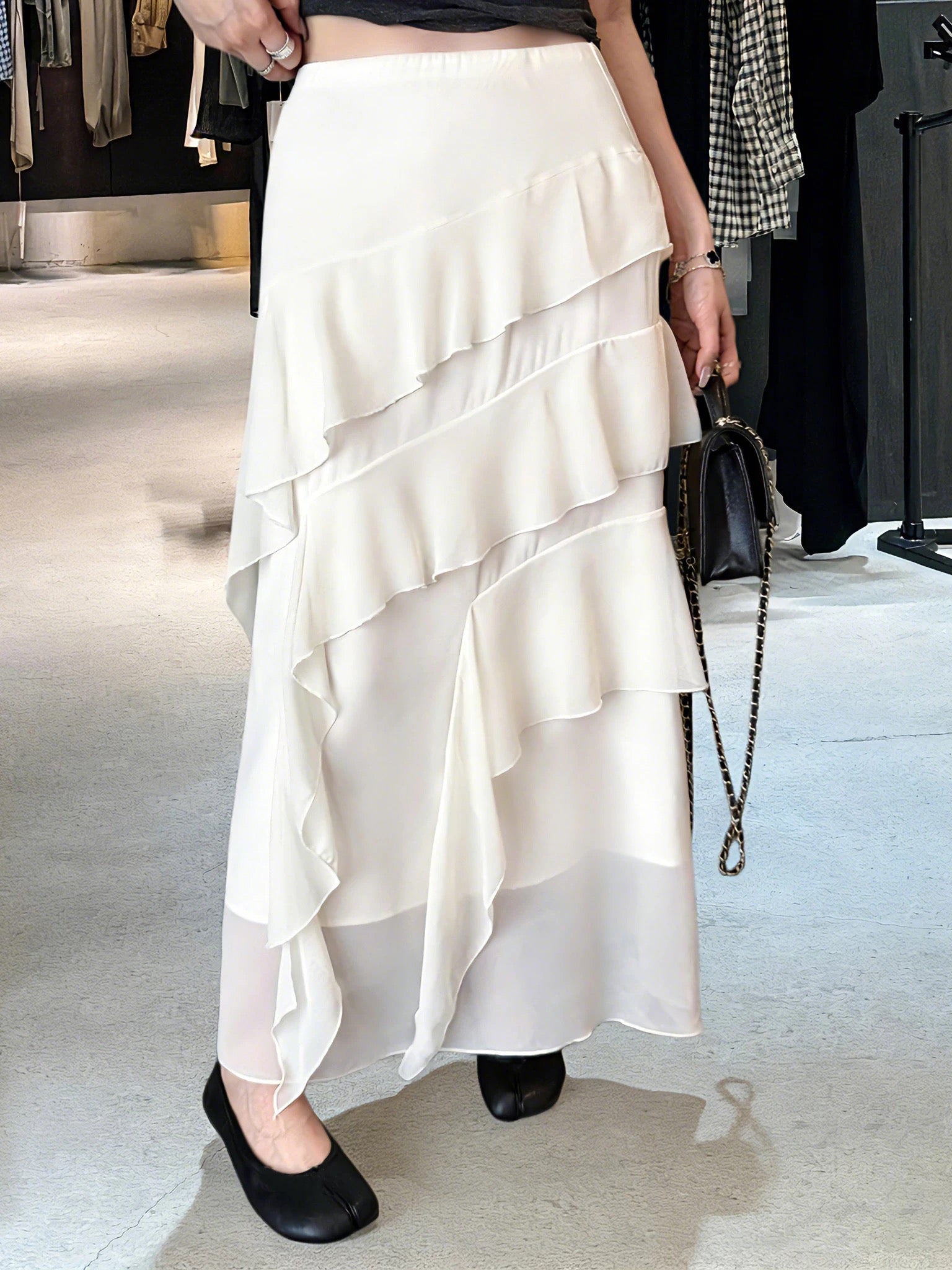 Falling Petals Layer Maxi Skirt