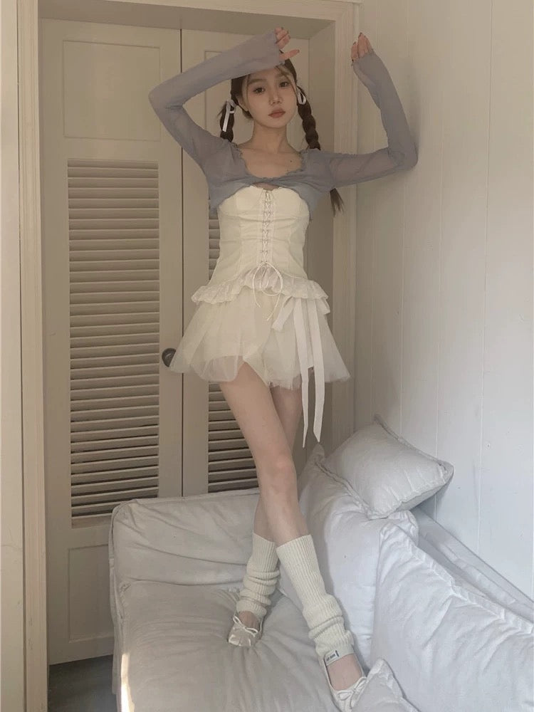 Cloud Sheer Tie-Front Shrug