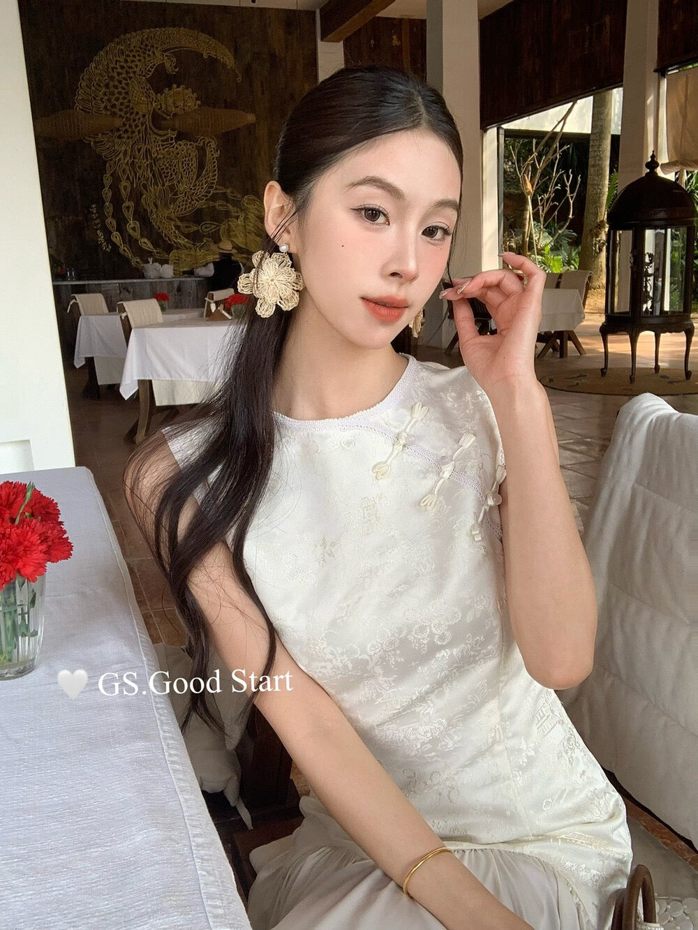 温婉东方韵/Oriental Elegance Satin Maxi Dress