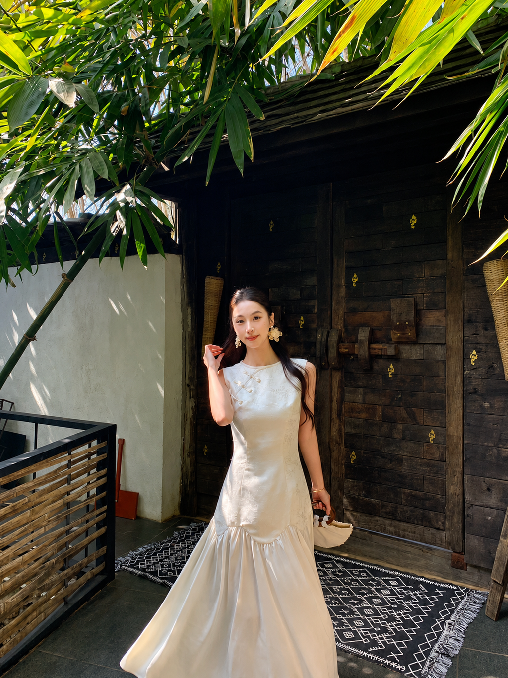 温婉东方韵/Oriental Elegance Satin Maxi Dress