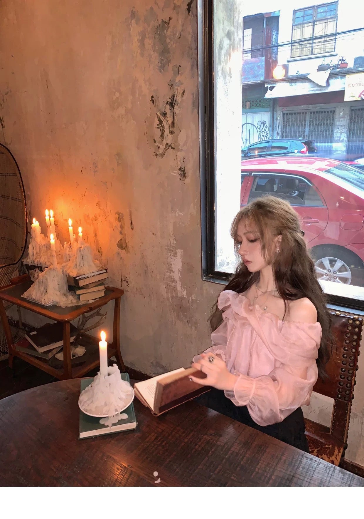 Rosy Cloud Off-Shoulder Blouse