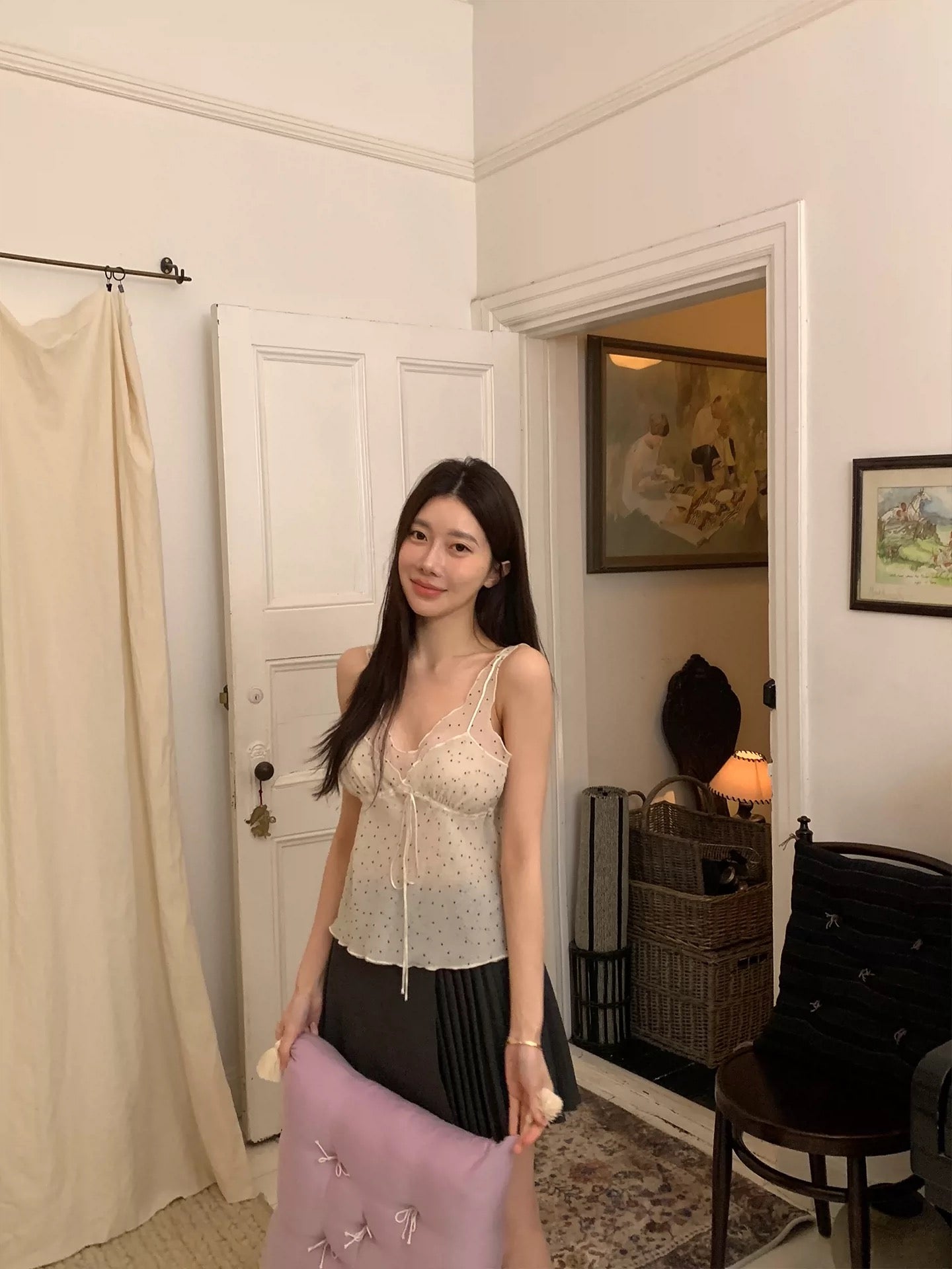 Cloud Dots Tie Cami Top (buy 2 get 1 free)