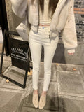 Chloe Slim Straight Jeans – Cream