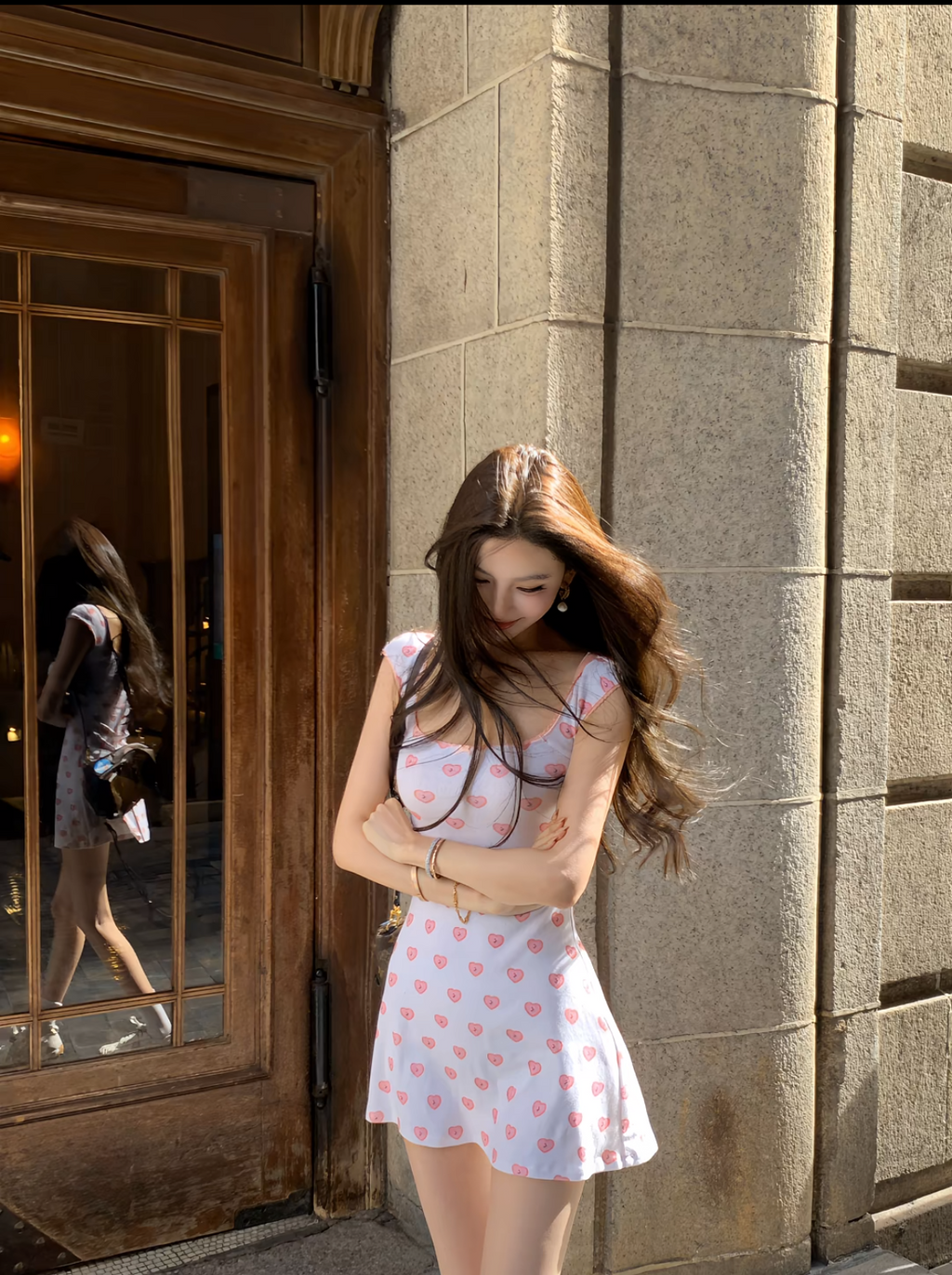 Sweatheart Print Mini Dress