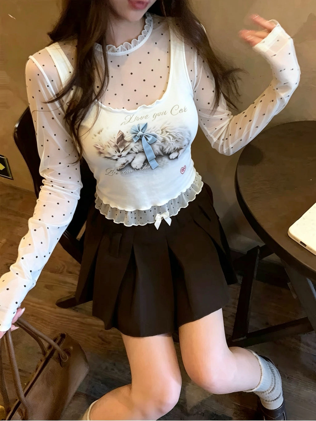 Kitty Star Layered Top - back view