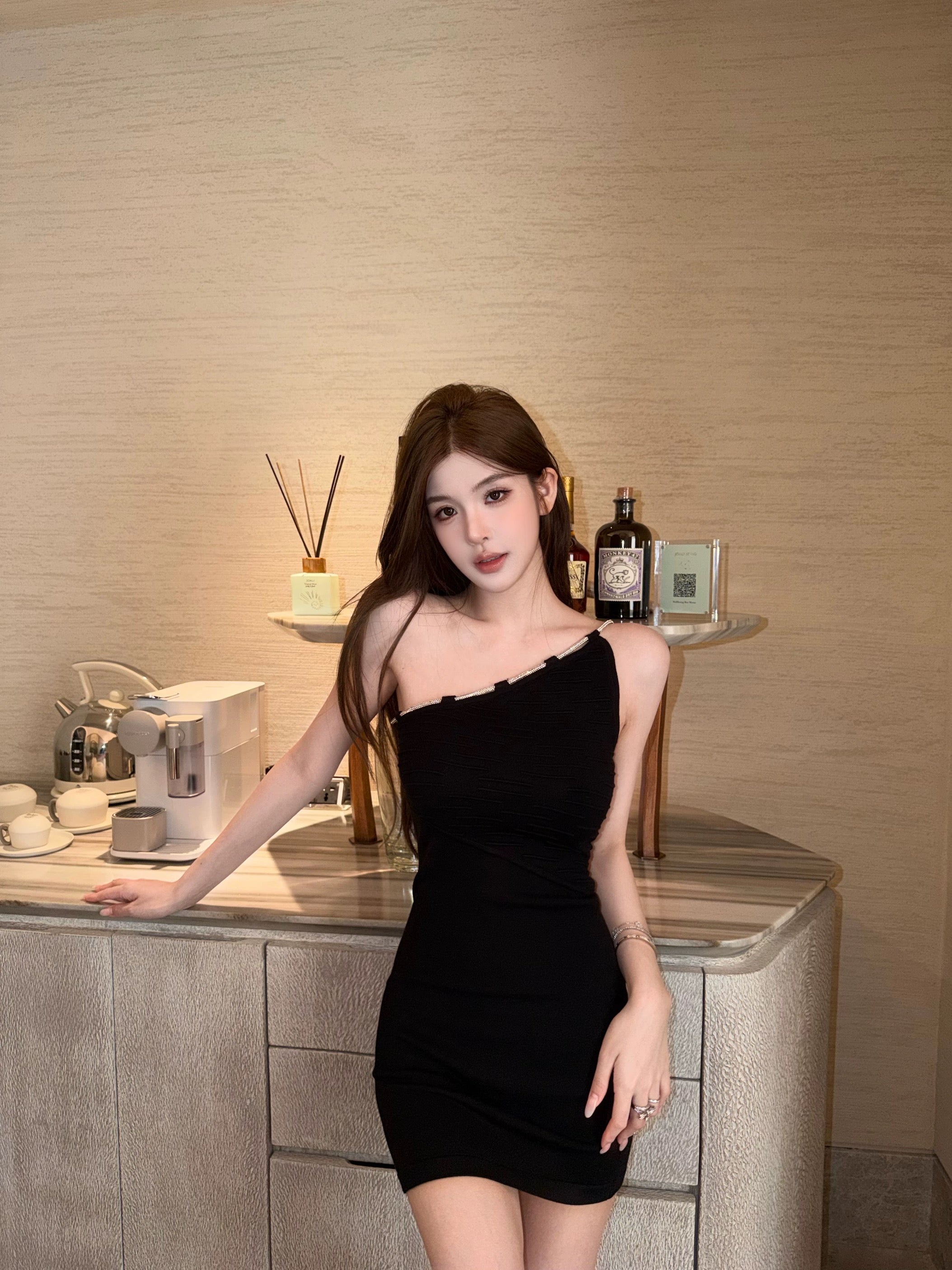 Celeste Crystal Strap Mini Dress