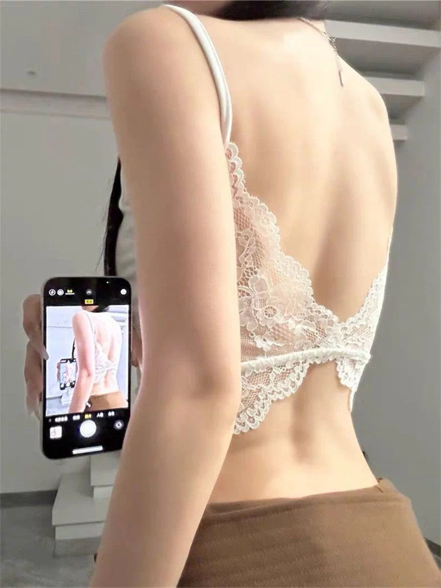 Afterglow Lace-Back Cami - detail view