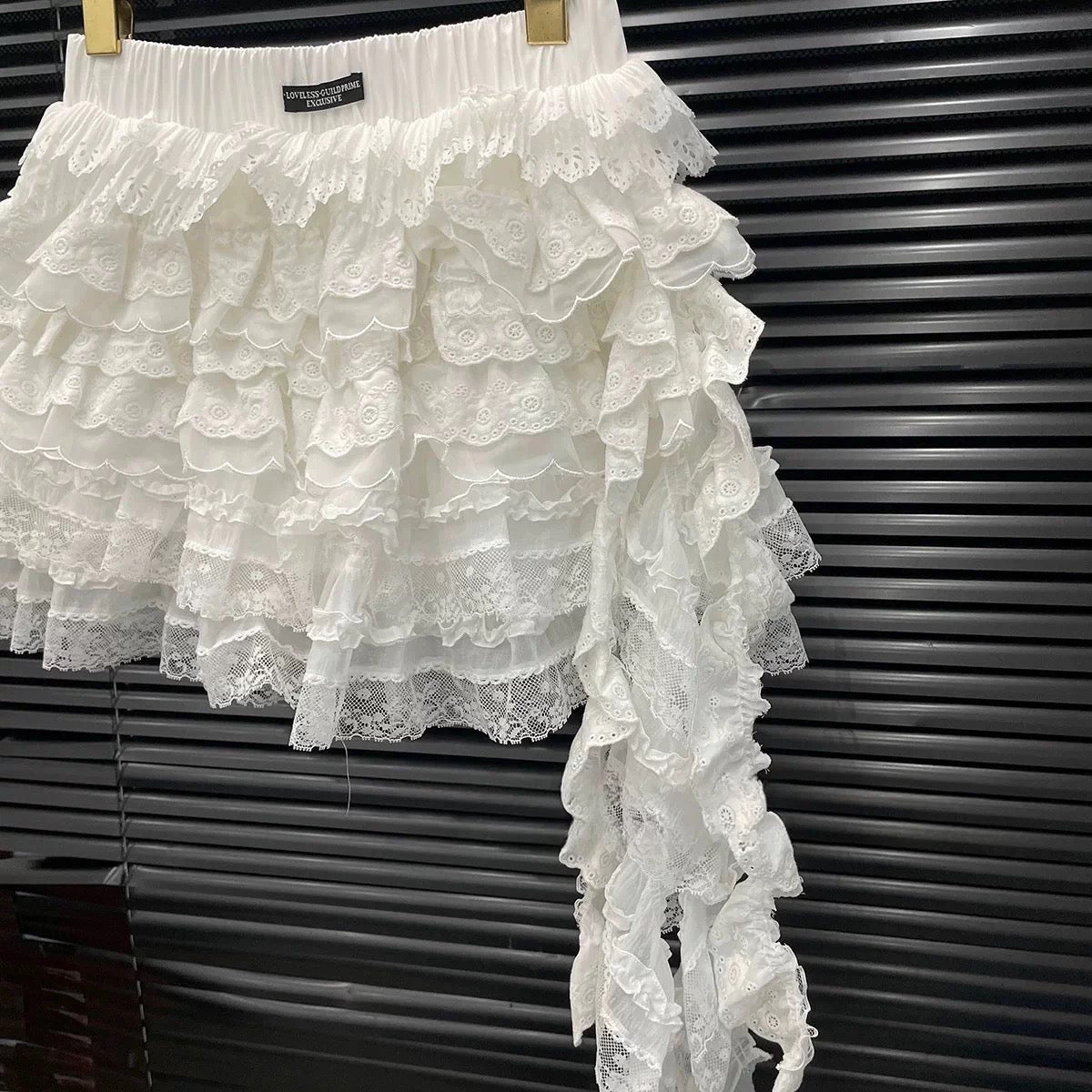 Lace Ruffle Layer Mini Skirt