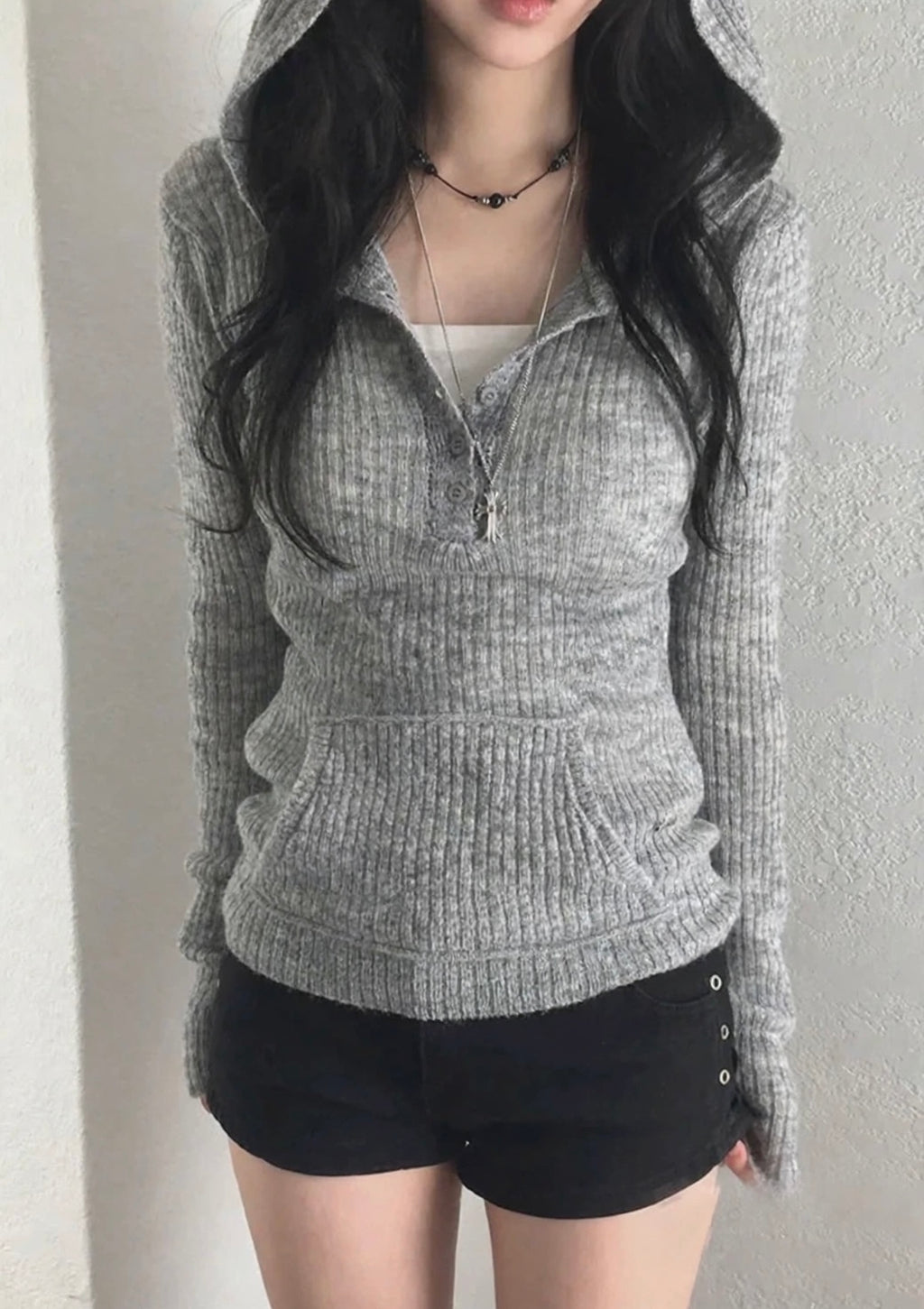 Mila Ribbed Hooded Knit Top