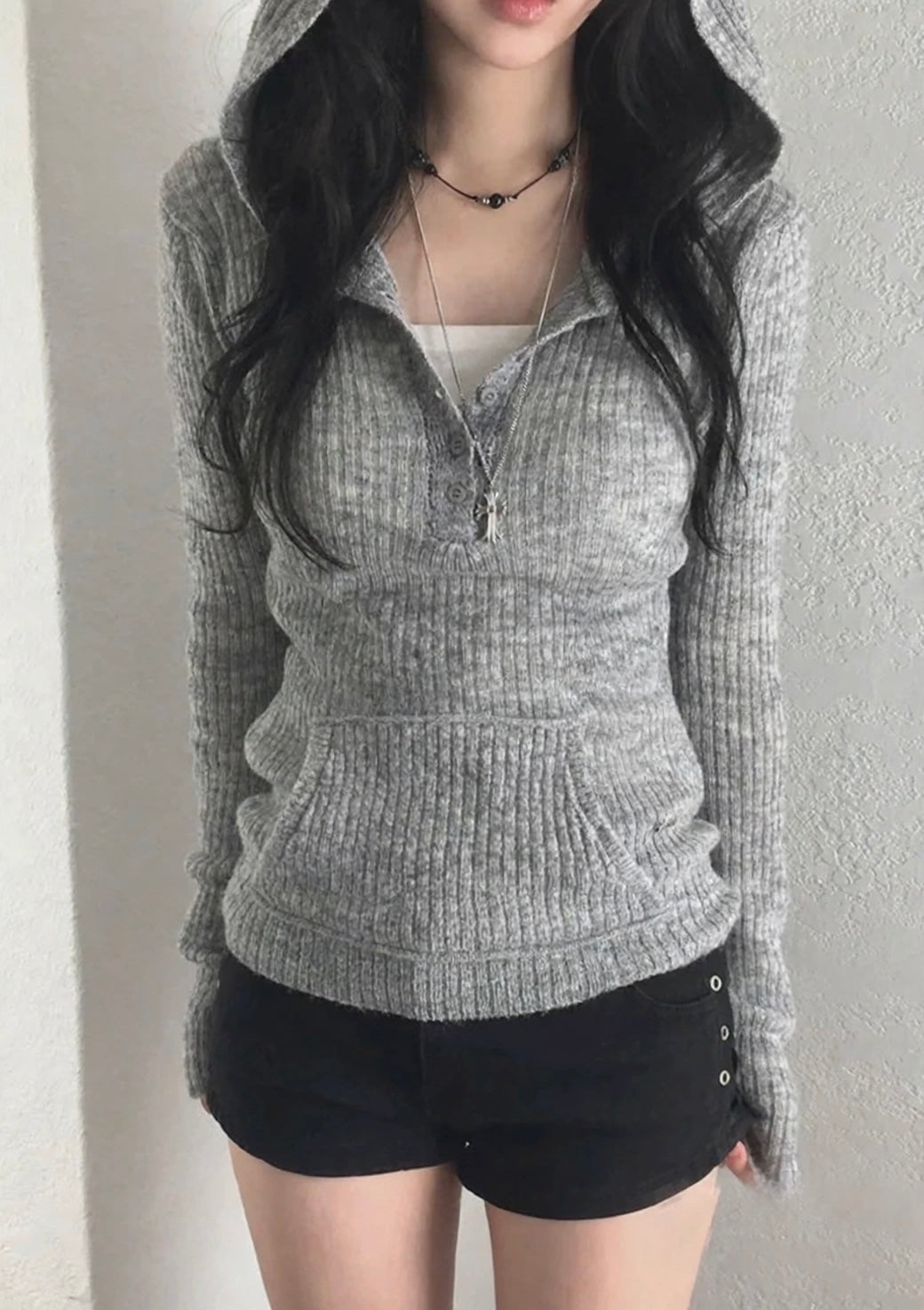 Mila Ribbed Hooded Knit Top