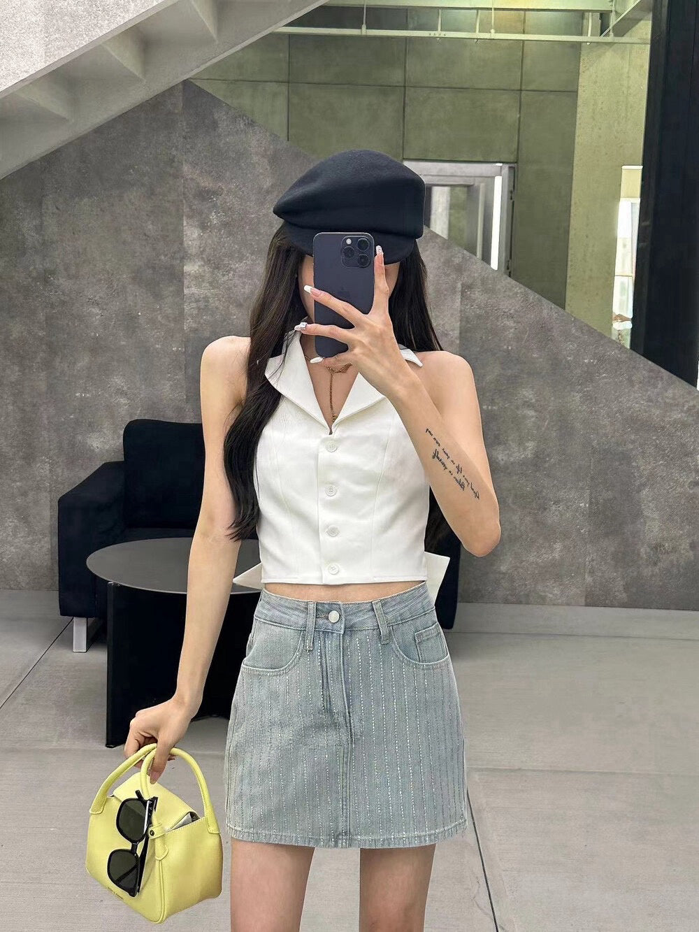 Stardust Denim Mini Skirt