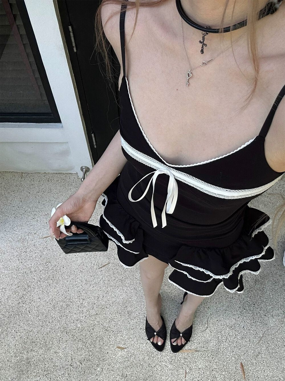 Ribbon Lace Trim Cami Top