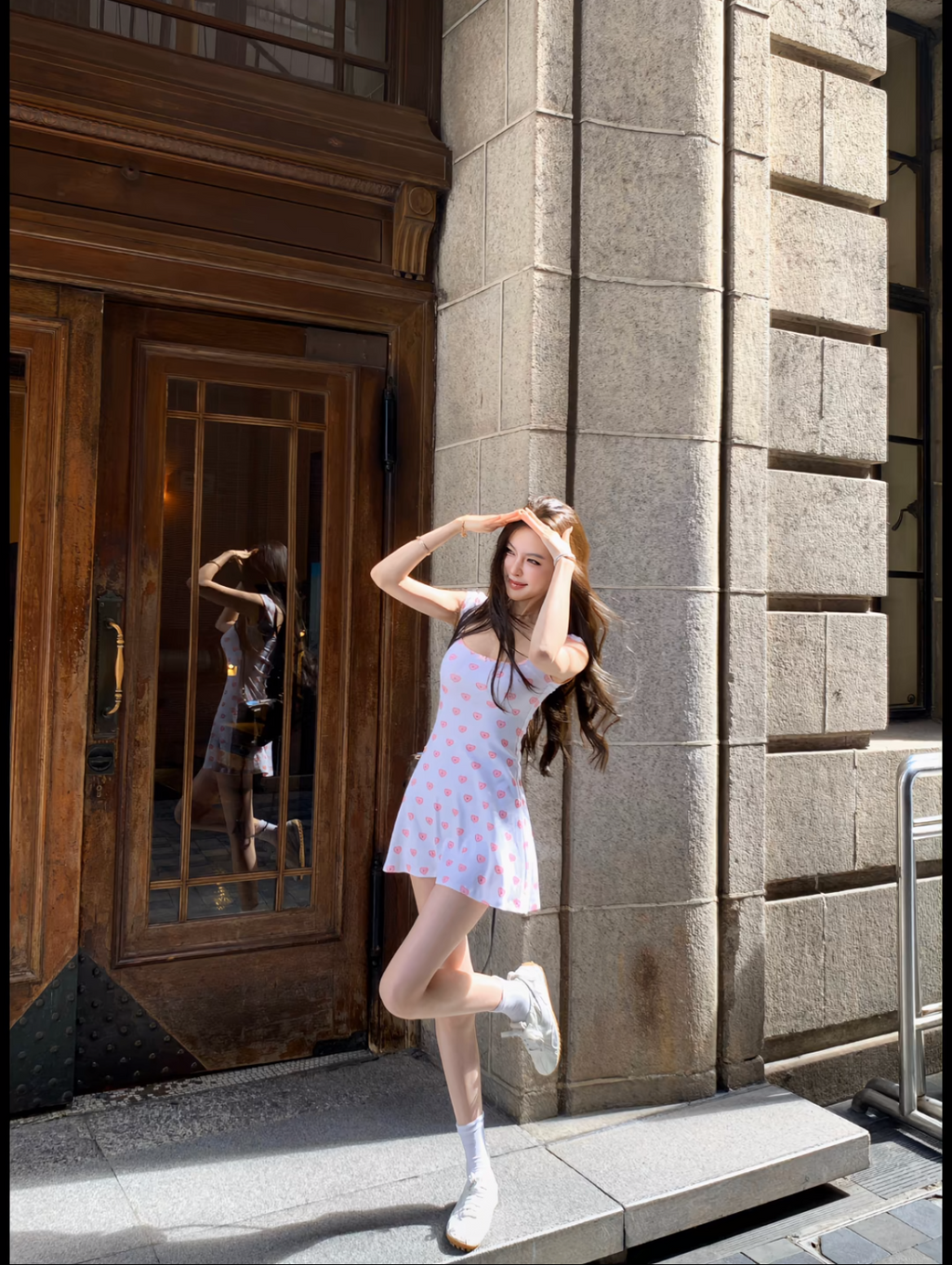 Sweatheart Print Mini Dress