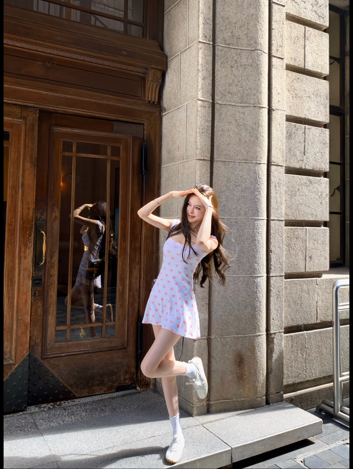 Sweatheart Print Mini Dress